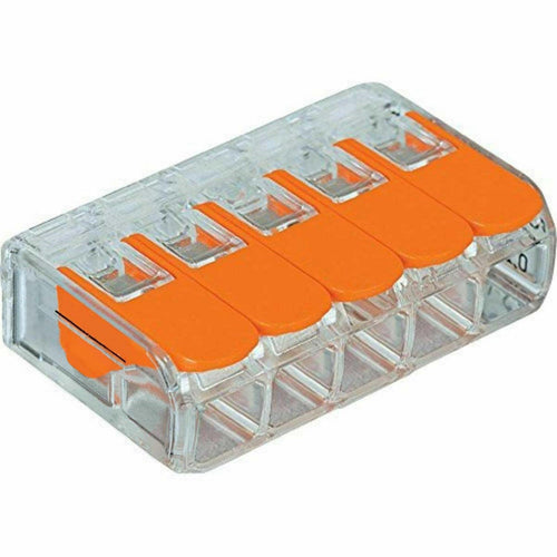 32A Spring Lever Push Fit Electrical Connectors Reusable 5 Way Wire Connectors~2423-0