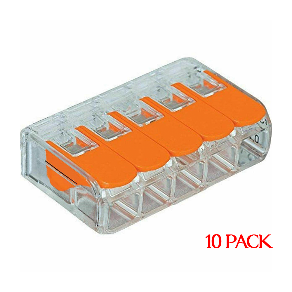 32A Spring Lever Push Fit Electrical Connectors Reusable 5 Way Wire Connectors~2423-7