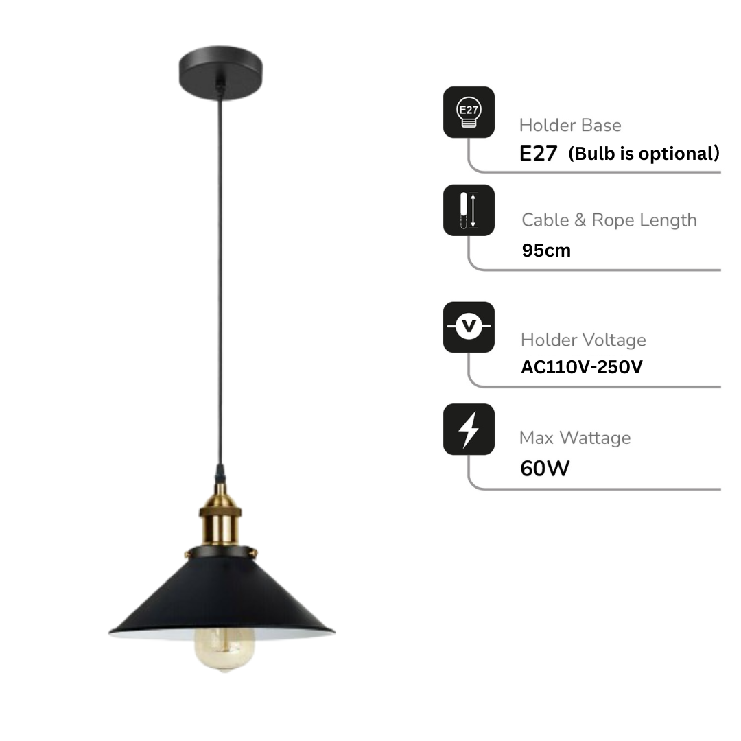 Vintage E27 Ceiling Pendant Light Lampshade Industrial Pendant Lamp Bulb Holder~2062-3