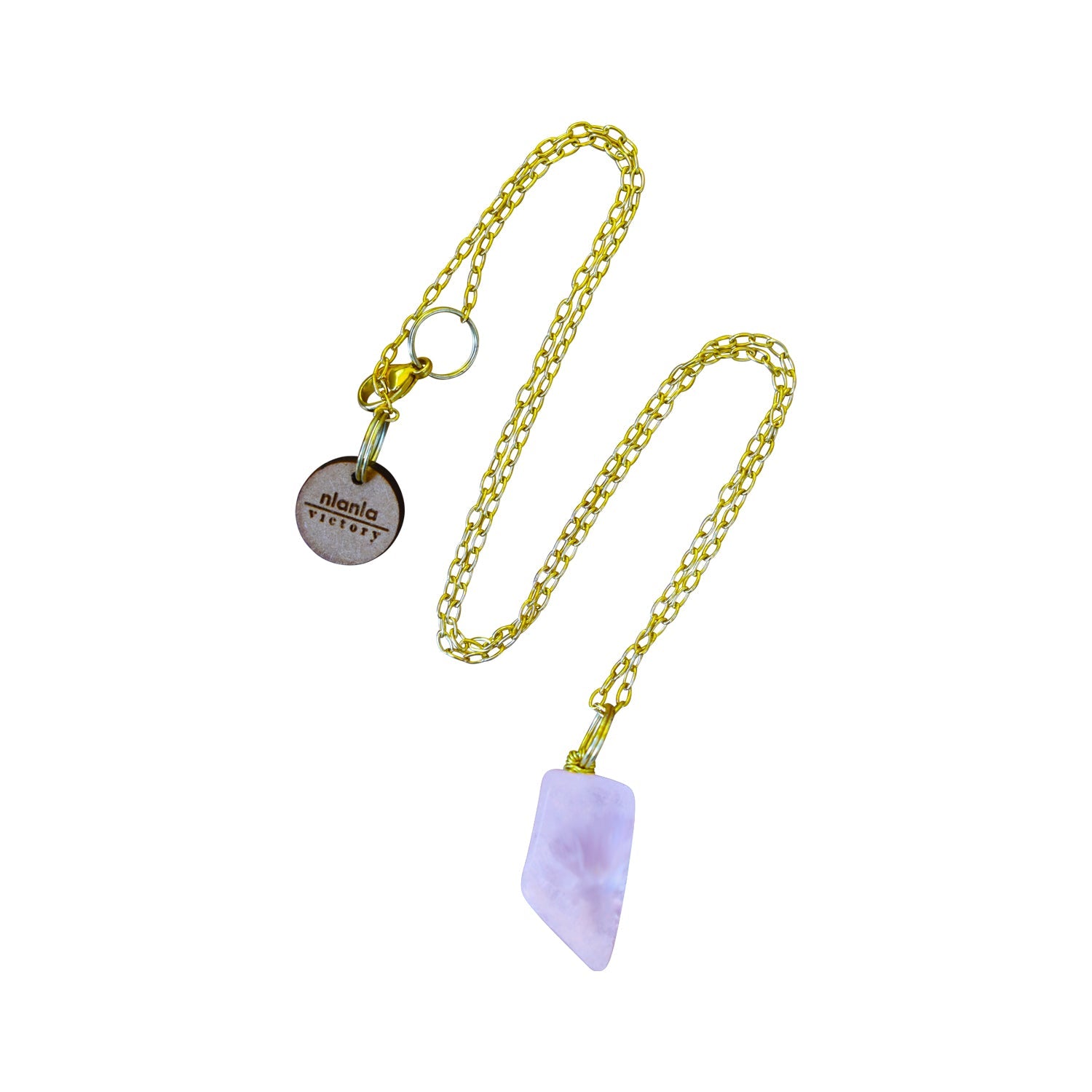 Rose Quartz Nugget and Yellow Gold Vermeil Necklace, Nugget Necklace, Pink Gemstone Necklace, Bloom Collection | by nlanlaVictory-1