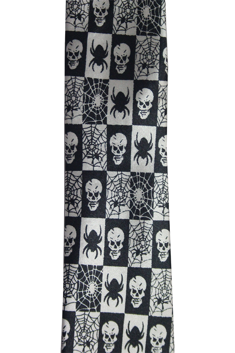 Wickedfun Black Spider and Skull Neck Tie-2