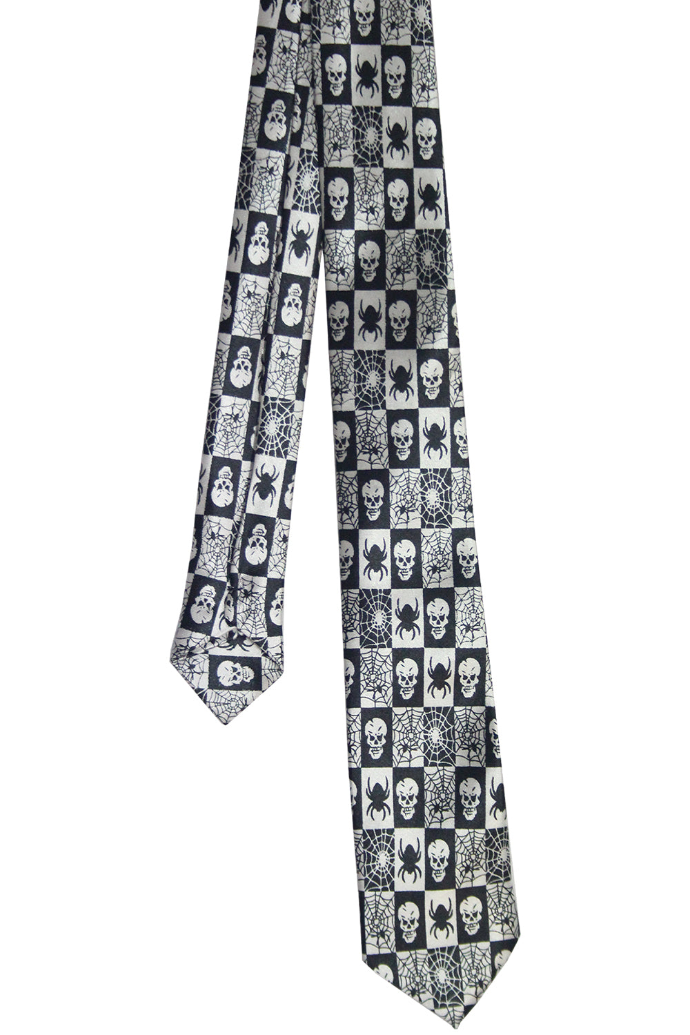 Wickedfun Black Spider and Skull Neck Tie-3