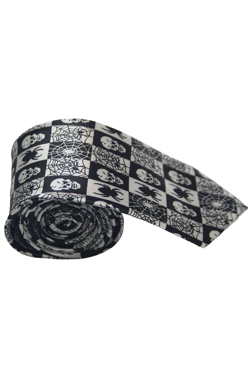 Wickedfun Black Spider and Skull Neck Tie-5