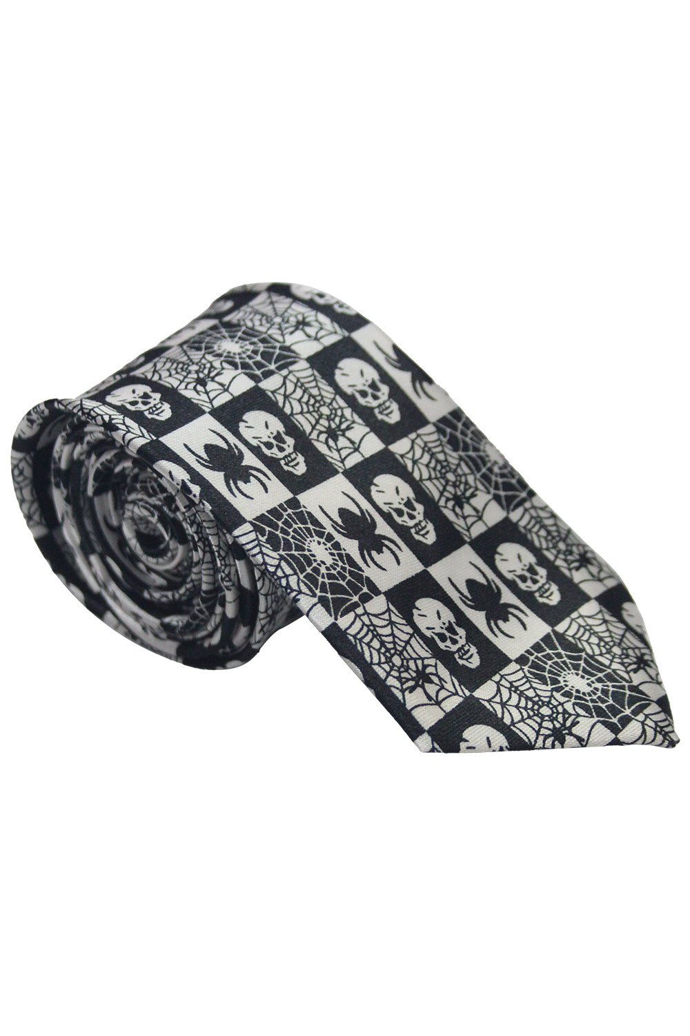 Wickedfun Black Spider and Skull Neck Tie-6