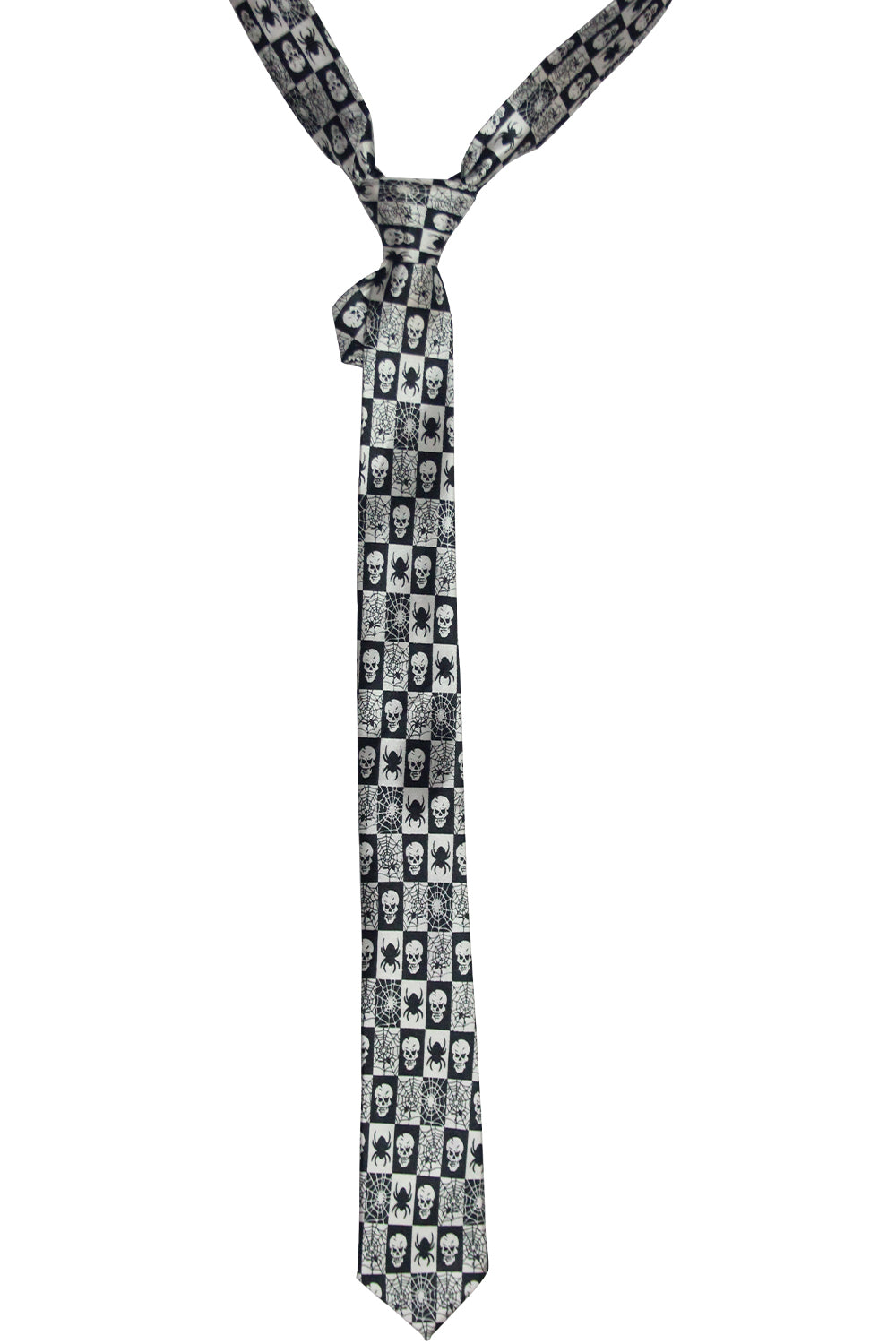 Wickedfun Black Spider and Skull Neck Tie-0