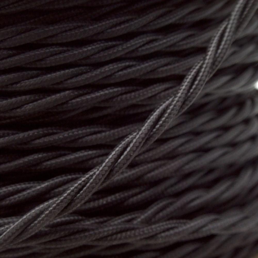 1M/5M/10M Black 2 Core Twisted Electric Fabric Cable~1769-3